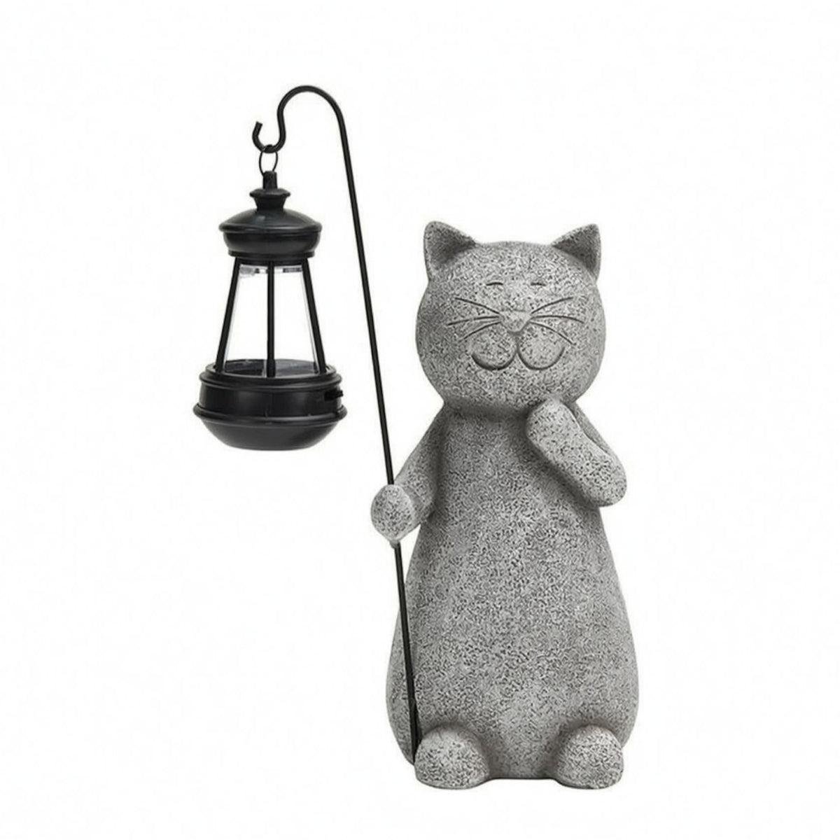 Feline Lantern Ornament Resin Material Solar Feline Ornament Easy to Install