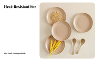 Thickened Disposable Tableware Set, Rice Husk Bowl, Spoon, Chopsticks, Ideal for Wedding Banquets