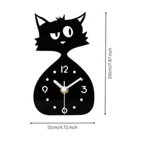Cat-Shaped Clock Compact Size Cat Desk Clock Cute Home Decor for Desktop
