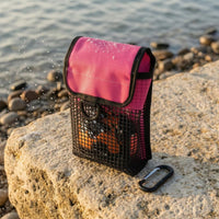 Flap-Top SMB Pouch Contrast Trim Diving Mesh Pouch Hanging Fastener Dive Accessory Bag Attachment Loop