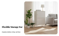Multifunctional Fluted Door Credenza adaptable Placement Storage Furniture Adjustable Shelves Sideboard Easy to Assemble for Apartment Dwellers, Interior Design aficionados, Living Room, Kitchen, Entryway, Hallway