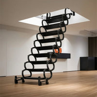 Wireless Control Retractable Attic Stairs Pull down Electric Attic Ladder Indoor Retractable Loft Stairs Sturdy for Homeowners