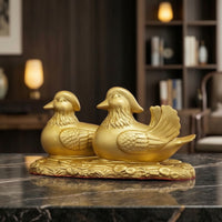 Duck Figurine Gold-Tone Duck Ornament Decorative Animal Figurine for Collectors, Desk, Office, Cabinet