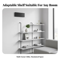 Space-Saving Adjustable Slotted Shelving System adjustableable to the vertical surfaceMounted Rack DIY Installation Display Shelf sturdyDuty for homeowners, Apartment Dwellers, Retailers, Living Room, Balcony, Retail storage space, Kitchen