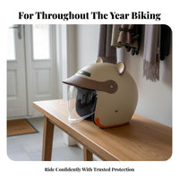 Open Face Electric Bike Helmet CCC Certified Four-Season Riding Helmet Warm Lining Secure Headwear for Cyclist S, Adults, Commuting, Outdoor