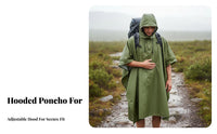 Multi-Use Rain Poncho Backpack Compatible Waterproof Hiking Poncho Portable Lightweight Rain Cape for Hikers, Campers, Camping, Mountaineering