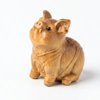 Pig Desk Ornament Lightweight Wooden Pig Figurine Desktop