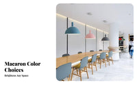 Creative Design Macaron Color Lampshade Height Adjustable Macaron Hanging Lamp for Homeowners, Business Owners, Restaurant, Bar Counter