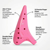 12 Hole Alto Ocarina Resin Drop Resistant, Musical Instrument for Music Lessons, Ergonomic Ocarina Hole Alto, Professionally Tuned Ocarina Gift