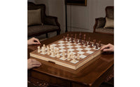 Portable Wooden Chess Set Carved Foldable Chess Set Compact Travel for Beginners, Classroom
