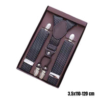 4 Clips Suspender Gift Boxed Elastic Pant Heavy Duty Clips Trouser Suspender for Men, Formal Events, Weddings