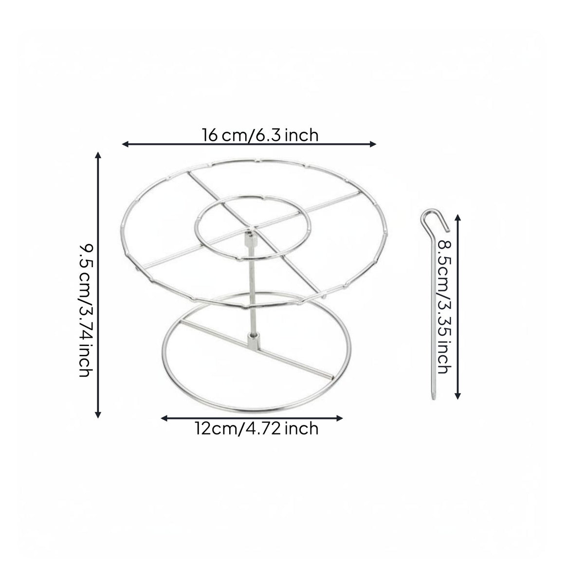 Detachable Design Round Air Fryer Skewer Rack High-Temperature Resistant Vertical Skewer Stand Long-Lasting for Party Hosts, BBQ