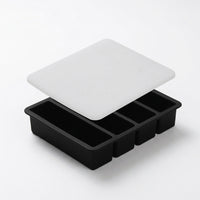 Baby Food and Silicone Ice Tray with Lid for Easy Release, Food Grade Rectangular Cube Tray for Homemade Ice, Single Pack with Lid Included