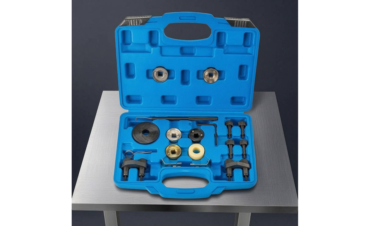Engine Timing Tool Kit with Carry Case 19-Piece Engine Timing Tool Kit Compatible for Mechanics, Home Mechanics, Auto Repair, Workshops