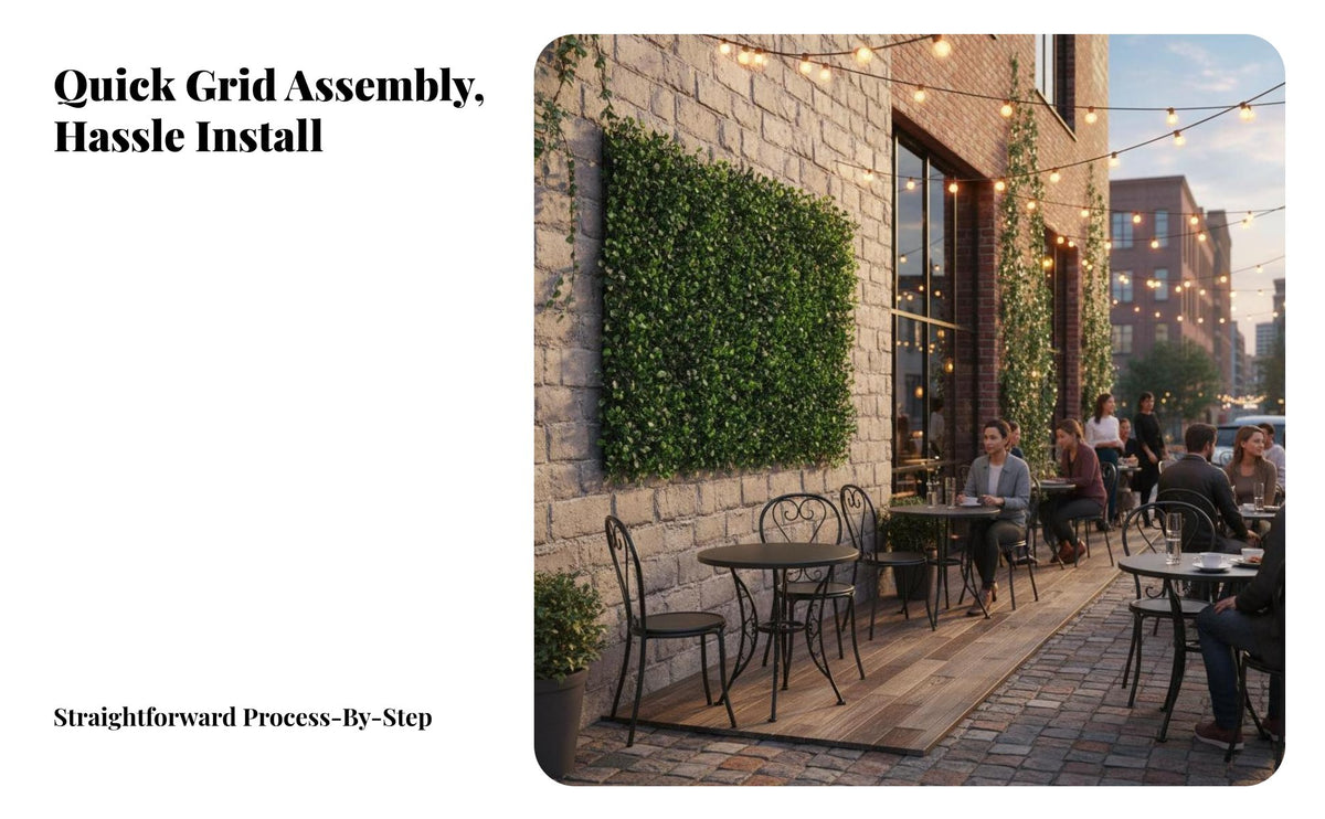 Greenery Wall Panel Realistic Look Greenery Backdrop Panel Low Maintenance Boxwood Hedge Privacy Screen for Garden, Balcony, Patio