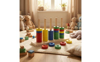 Hand-Eye Coordination Hoop Toss Educational Toy Early Learning Wooden Hoop Toss Toy Smooth Fine Motor Skills