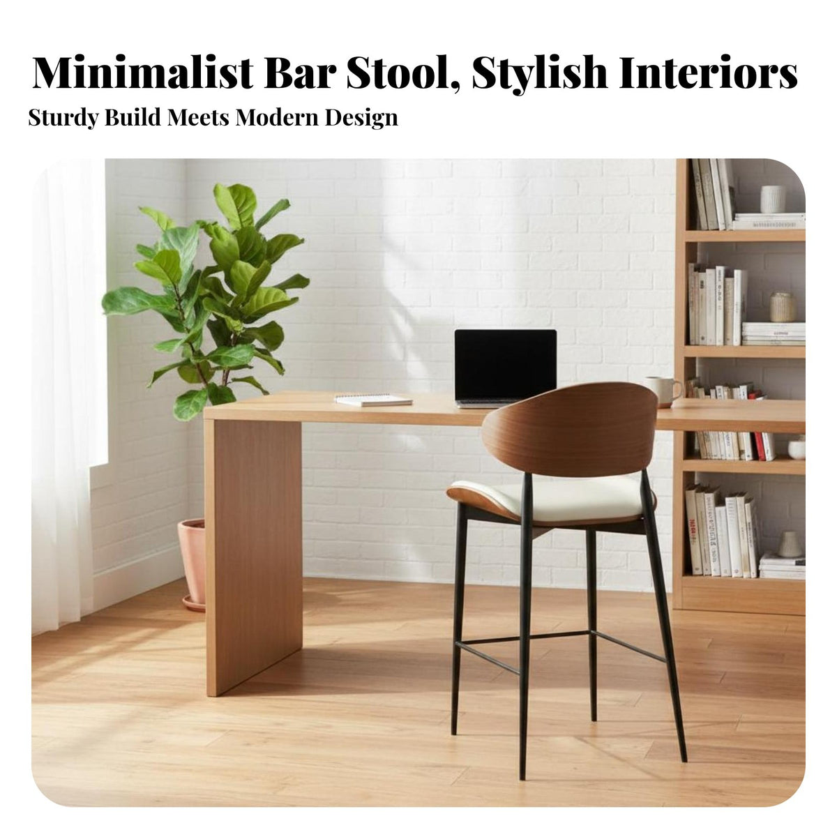 Comfortable Cushion Modern Bar Stool with Back Anti-Scratch Foot Pads Metal Frame High Stool Non-Slip Feet Upholstered Counter Height Chair Easy to Clean for Adults, Homeowners, Couples, Pub, Cafe, Restaurant, Dining Room