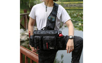 Fishing Shoulder Bag Multiple Pockets Crossbody Fishing Bag Adjustable Strap