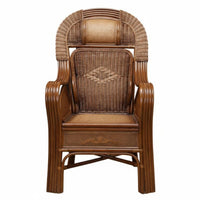 Natural Aesthetic Highspine Rattan Chair Supportive spinerest Woven Rattan Armchair craftsman-made Design Indoor Seating Wide Seat for Seniors, Homeowners, Interior Designers, Living Room, Bedroom, Sunroom, Balcony