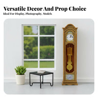 Highly Detailed 1:12 Scale Floor Clock Realistic Details Dollhouse Pendulum Clock Versatile Decoration for Collectors, Hobbyists