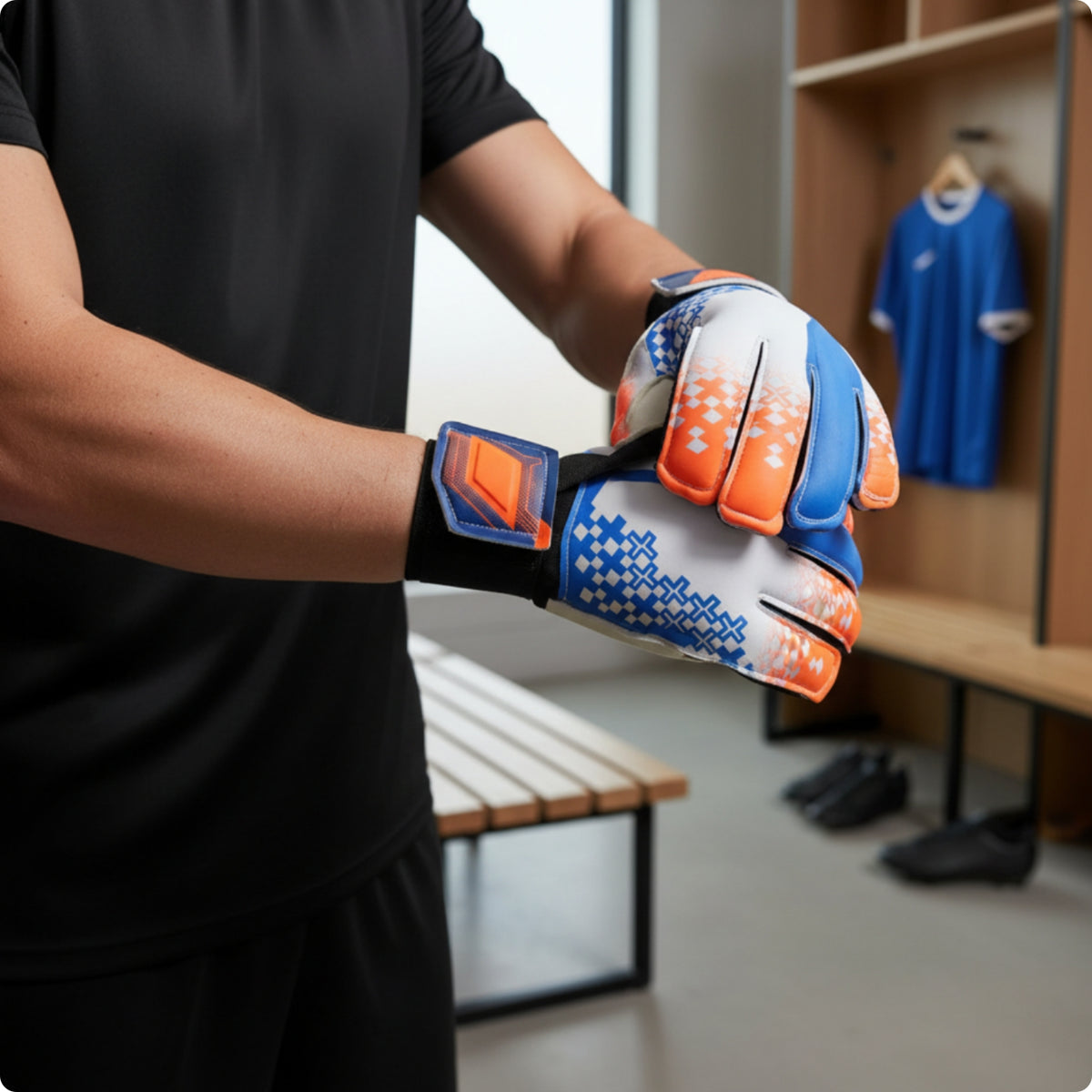 Super Grip Football Goalkeeper Gloves Anti-Slip Soccer Goalie Gloves Wrist Support Sports Gear Padded Palm for Students, Adults, Kids, Training