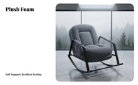 Upholstered Rocking Lounger Ergonomic Design Upholstered rocking chair with Footrest Soft Padded padding Living Room Seating for Homeowners, Balcony, Bedroom