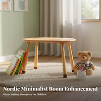 Nordic Design ovalShaped Table with rabbit Chairs Height Adjustable kids' Desk and Chair Rounded Corners children's Furniture Easy to Clean for Preschoolers, Toddlers, Parents, Kindergarten, Playroom, Classroom, Living Room