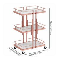 Gold Beauty Salon Trolley Elegant Design 3-Tier Salon Trolley Versatile 3-Tier Rolling Cart for Nail Technicians, Spa Professionals, Living Room