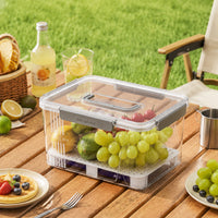 Outdoor Storage Box, Weatherproof Garden Storage Box for Cushions, Sealed Storage Box with Lid, Drain Board for Outdoor Use