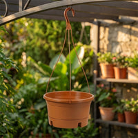 Plant Pots and Hanging Basket for Flower Pots, Textured Terracotta Wall Planter with Chains, Indoor Plant Display, Water Saving Fence Planters