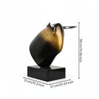 Marble Bull Sculpture Modern Abstract Bull Sculpture for Tabletop Display