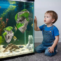 Buoyant Aquatic Pet Habitat Rock Realistic Look Artificial Buoyant Island Aquatic Pet Fish Habitat Decoration Lifelike