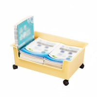 Movable with casters Mobile under-table Book container Easy to Move Classroom Organizer Space Saving Rolling cart Large Capacity for Students, Children, Office Workers, School, Dorm Room, Home, Bedroom