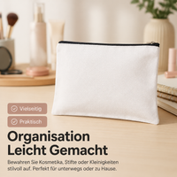 Women's Cosmetic Bag 23x17cm, Canvas Toiletry Bag with Zipper, Portable Toiletry Pouch for Makeup and Skincare Products, Cream