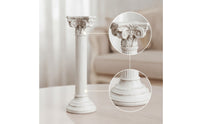 Roman Column Candlestick Antique-Style Roman Column Candle Holder Fluted Pedestal Candle Holder for Photographers, Entry Consoles