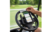 Golf Cart Steering Wheel Phone Holder Spring-Loaded Golf Cart Steering Wheel Cell Phone Mount Hands-Hands-off Lightweight