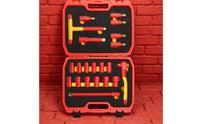 EV Ready Insulated Tool Kit Electric Insulated Socket Set Metric Tool Kit with Foam Trays Portable for Mechanics, Electricians, Diyers, Automotive Repair, Electrical Work, Roadside Emergencies, Workshops