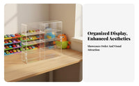 High Clarity Toy Car Display Case Space Saving Model Car Storage Shelf Sturdy Construction for Hobbyists, Desktop