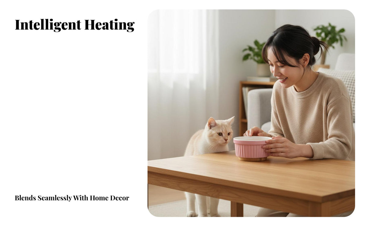 Automatic Heating Constant Temperature Pet Waterer Prevents Unrestricted Zing Electric Ceramic Pet Bowl Easy to Clean for Cat Owners