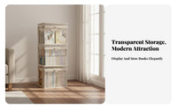 Collapsible Lidded Box Transparent panel Foldable Book Tote particleproof