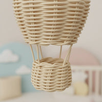 Handmade Woven Hot Air Balloon Ornament Boho Aesthetic Rattan Hot Air Balloon Photography Prop House Decoration for Babies