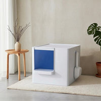 Convertible Cat Litter Box with Scoop Large Litter Box with Lid Front-Entry Pet Supplies Anti-Splashing for Home