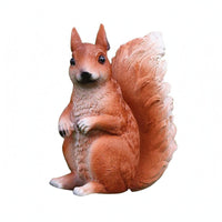 Textured Coat Squirrel Garden Statue Bushy Tail Resin Squirrel Ornament Molded Animal Sculpture Lightweight