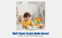 Kids Mind Game Early Learning Educational Toy, Cartoon Animals, Fruits, Numbers, Transportation, Paper
