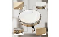 Tambourine with Tuning Key Tunable Tambourine Percussion Instrument 8-Inch Musical for Children, Music Education, Classroom