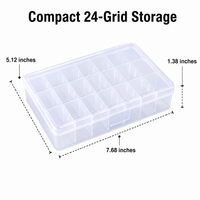 Large 12L Multi Compartment Storage Boxes with Lids, Clear Transparent Parts Organiser Box, Stackable for Garage, Craft