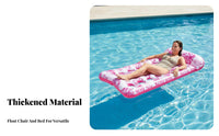 Thickened PVC Floating Pool Lounger Long-Lasting Inflatable Pool Mattress Portable Inflatable Sunbathing Mat Tear-Resistant for Adults, Women, Beach, Lake, Vacation