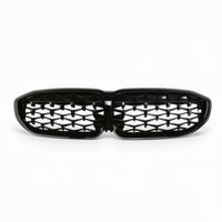 Glossy Black Car Grille with Mesh Insert ABS Front Grille Mesh Long-Lasting Painted