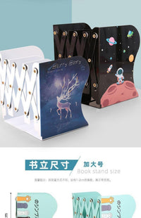 可伸缩书立架书夹书靠书立折叠书架桌上学生用简约夹书器桌面书架 运动鸭(加大号)