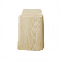 Rectangular Trash Can Wood-Grain Freestanding Trash Can Open-Top Dustbin Modern Open Lid Bin Decorative for Bedroom, Living Room